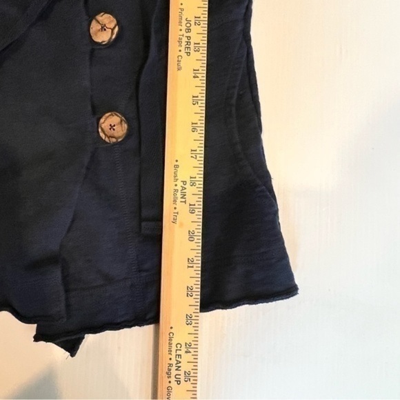 Lucky Brand Womens Jacket Coat Blue Waterfall Ruffle Neck Buttons Drawstring M - Picture 6 of 8